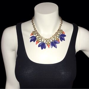 Chico's Gold and Blue Statement Necklace